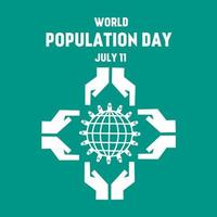 illustration av världens befolkningsdag hälsning-11 juli vektor
