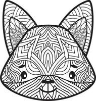 fox mandala målarbok vektor