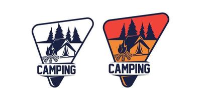 retro vintage camping äventyr logotyp mall vektor