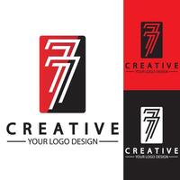 Logo-Design Nummer 77 Bild-Vektor-Illustration vektor