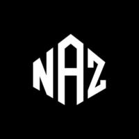 Naz-Brief-Logo-Design mit Polygonform. Naz-Polygon- und Würfelform-Logo-Design. Naz-Sechseck-Vektor-Logo-Vorlage in weißen und schwarzen Farben. naz-monogramm, geschäfts- und immobilienlogo. vektor