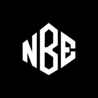 nb-Buchstaben-Logo-Design mit Polygonform. nbe Polygon- und Würfelform-Logo-Design. nbe Sechseck-Vektor-Logo-Vorlage in weißen und schwarzen Farben. nbe-monogramm, geschäfts- und immobilienlogo. vektor