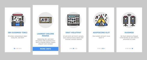 musikfestival-band-ausrüstungs-onboarding-ikonen stellten vektor ein
