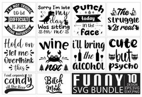 lustiges Svg-Bundle-Design, T-Shirt-Design vektor