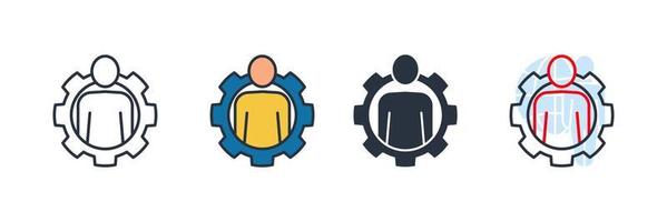 Mitarbeiter-Symbol-Logo-Vektor-Illustration. Management-Personen-Symbolvorlage für Grafik- und Webdesign-Sammlung