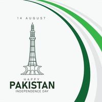 pakistanischer unabhängigkeitstag feiert. 14. August Unabhängigkeitstag. 14. august feier zum pakistan-tag. Pakistan Zindabad. Vektor-Illustration vektor