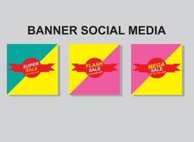 ställa in banner sociala medier post design, modern banner. vektor