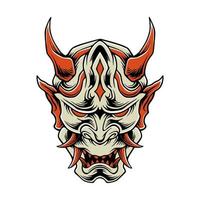 japansk samuraj demon mask vektor