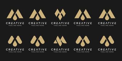 uppsättning abstrakt monogram initial m logotyp mall. ikoner för affärer av mode, sport, lyx. vektor