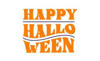 Happy Halloween-Logo-Schriftzug. gruseliges Abzeichen-Design. vektor