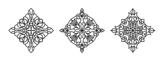 Mandala-Linie ethnischer Goldhintergrund vektor