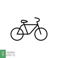 cykel ikon. enkel konturstil. cykel, ras, transport koncept. tunn linje vektorillustration isolerad på vit bakgrund. eps 10. vektor