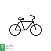 Fahrrad-Symbol. einfacher Gliederungsstil. Fahrrad, Rennen, Transportkonzept. dünne Linie Vektorillustration isoliert auf weißem Hintergrund. Folge 10. vektor