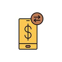 online mobil pengar utbyte ikon vektor
