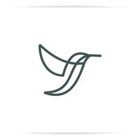 logotyp abstrakt kolibri fluga linje vektor