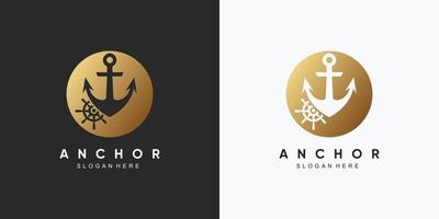 Anker-Marine-Symbol-Logo-Design-Vorlage mit kreativem Element vektor