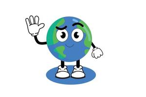 Illustration Vektorgrafik Zeichentrickfigur des niedlichen Maskottchens Erde mit Pose. geeignet für Kinderbuchillustration und Elementdesign. vektor