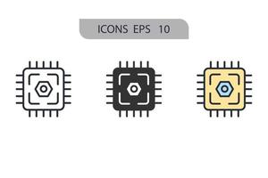 Hardware-Icons symbolisieren Vektorelemente für das Infografik-Web vektor