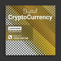 cryptocurrency sociala medier post mall design vektor