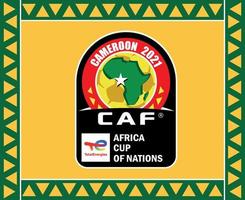 kan cameroon 2021 symbol logotyp afrikansk kopp fotboll design vektor illustration
