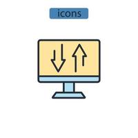 skärmdelning ikoner symbol vektorelement för infographic webben vektor