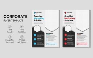 Corporate Business Flyer Design-Vorlage, professionelles Flyer-Design, rote und blaue Marketingbroschüre, A4-Seite vektor