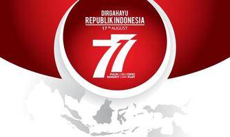 indonesien självständighetsdag 17 augusti koncept illustration.77 år Indonesiens självständighetsdag vektor