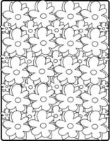 Vektor nahtlose monochrome Blumenmuster handgezeichnete florale Textur dekorative Blumen Malseite