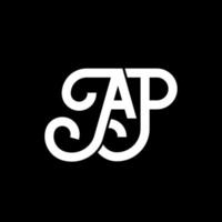 ap letter logotyp design på svart bakgrund. ap kreativa initialer brev logotyp koncept. ap bokstav design. ap vit bokstavsdesign på svart bakgrund. ap, ap logotyp vektor