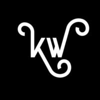 kw-Buchstaben-Logo-Design auf schwarzem Hintergrund. k kreative initialen schreiben logokonzept. kw-Briefgestaltung. kw weißes Buchstabendesign auf schwarzem Hintergrund. kw, kw-Logo vektor