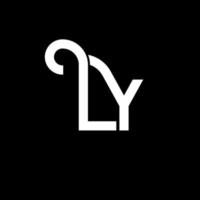 ly letter logotyp design. initiala bokstäver ly logotyp ikon. abstrakt bokstav ly minimal logotyp formgivningsmall. ly brev design vektor med svarta färger. ly logotyp