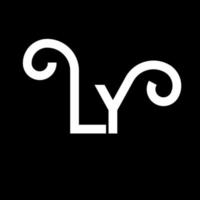 Logo-Design mit Buchstaben. Anfangsbuchstaben ly-Logo-Symbol. abstrakter Buchstabe ly minimale Logo-Designvorlage. ly Briefdesign-Vektor mit schwarzen Farben. ly-Logo vektor