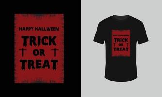 Halloween-T-Shirt-Design, Horror-T-Shirt-Design, rotes schwarzes T-Shirt vektor