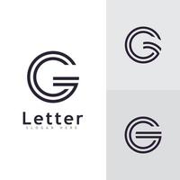 g logotyp vektor mall kreativ g brev initialer logotyp design