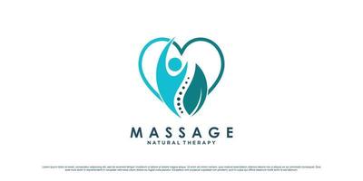 kiropraktik massage logotyp design inspiration med ben begrepp och kreativ element premie vektor