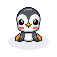 söt liten pingvin tecknad serie Sammanträde vektor
