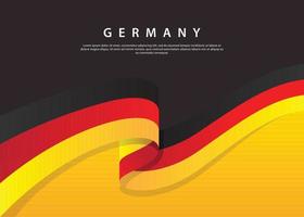 Deutschlandfahne weht. Deutschland-Flagge auf schwarzem Hintergrund. Vektor-Illustration-Vorlage vektor