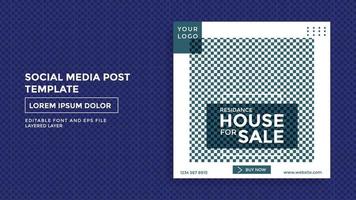 Social-Media-Beitragsvorlage zum Thema Wohnhausverkauf vektor