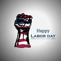 Happy Labor Day Vektordesign. nationale amerikanische feiertagsillustration mit usa-flagge. festliches plakat oder banner mit handbeschriftung. vektor