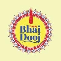 bhai dooj, bhaubeej, bhai tika, bhai phonta indisches fest des glücklichen bhai dooj, das während des diwali gefeiert wird vektor