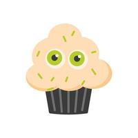 Cupcake mit Augen für Halloween-Design im niedlichen Stil. vektor