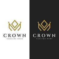 kunglig lyx krona abstrakt logotyp mall design.krona med monogram, med elegant och minimalistisk rader isolerat på de bakgrund. vektor