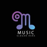 musik logotyp ikon vektor