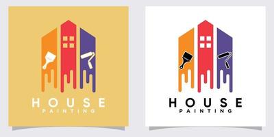 Haus keuchendes Logo-Design mit kreativem Konzept vektor