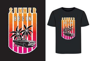 sommar t shirts design. vektor