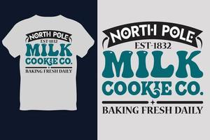 norr Pol mjölk cookieco bakning färsk daliy t skjorta design vektor