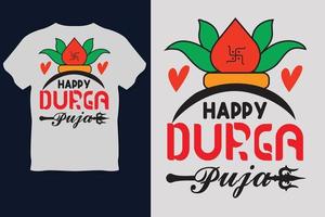 glückliches duga puja t-shirt design vektor