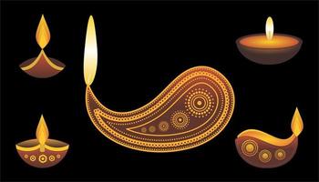 Diwali dekorative Diya Set vektor