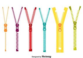 Bunte Zipper Pull Vektor Set