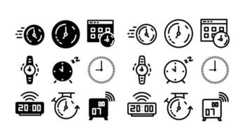 Uhrensymbol, Zeit, Wecker, Digitaluhr. Vektordesign-Illustrationen, die für die Verwendung als Elemente, Websites, Apps, Banner, Poster usw. geeignet sind. vektor